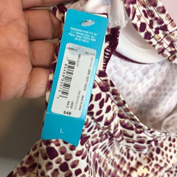 Ambrielle bathing suit top tankini foil metallic details - Picture 8 of 9